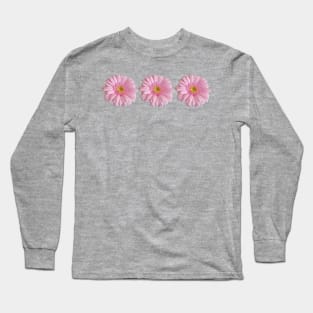 Three Pink Gerberas Floral Photo Long Sleeve T-Shirt